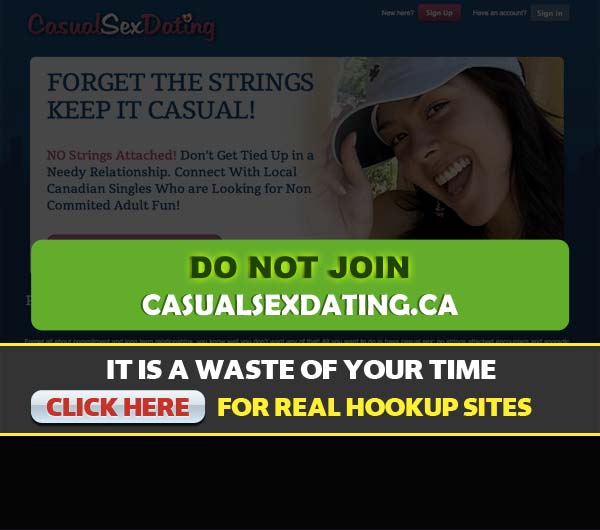 Screen Capture of the site CasualSexDating.ca